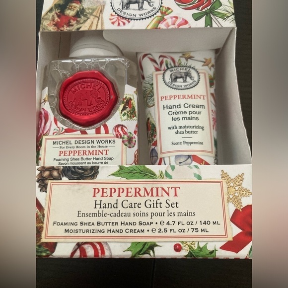Michel Design Works Peppermint Hand Care Gift Set. Includes hand soap& cream - Picture 2 of 4